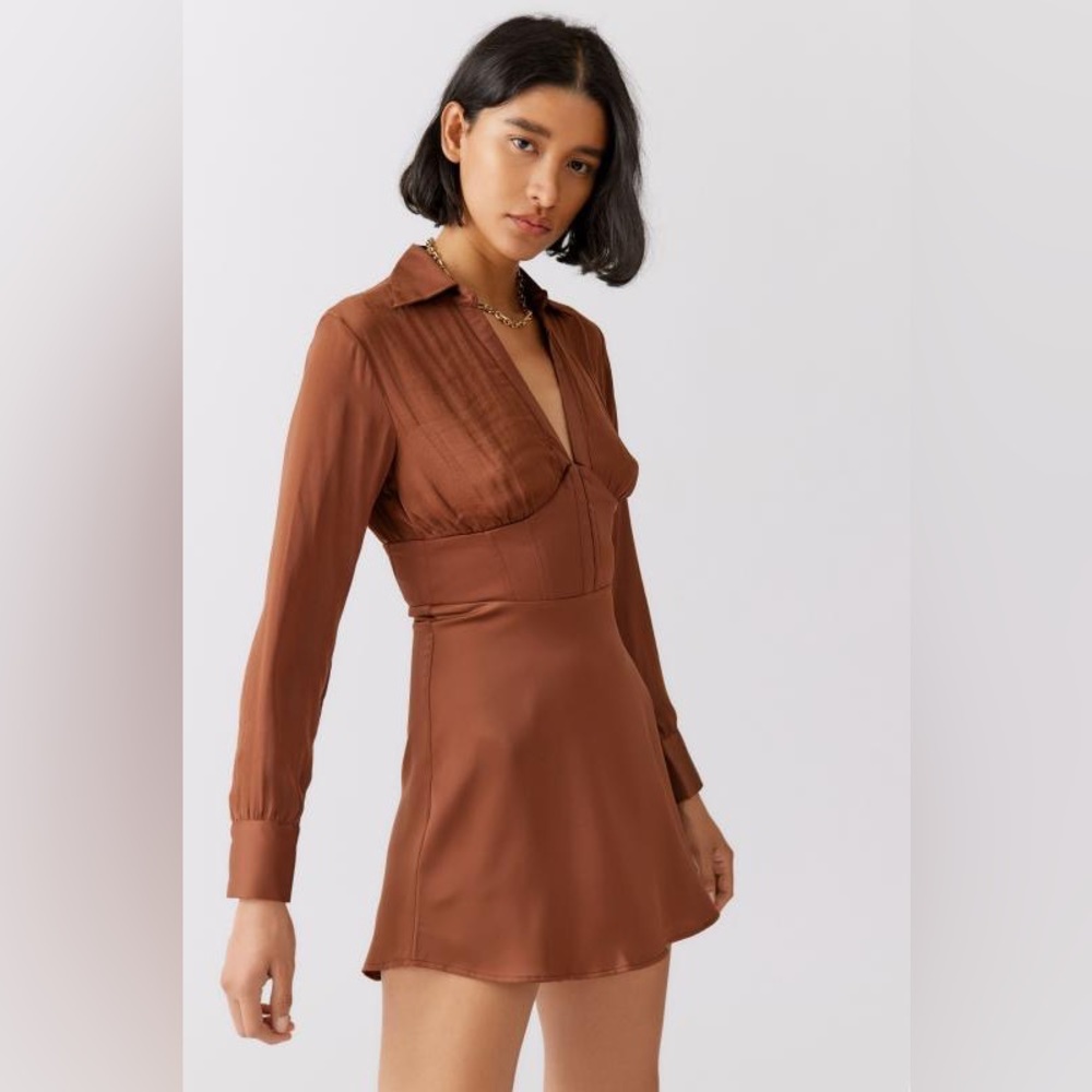 Urban Outfitters Phoebe Corseted Shirt Dress